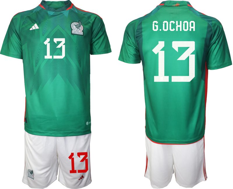 Men 2022 World Cup National Team Mexico home green 13 Soccer Jerseys